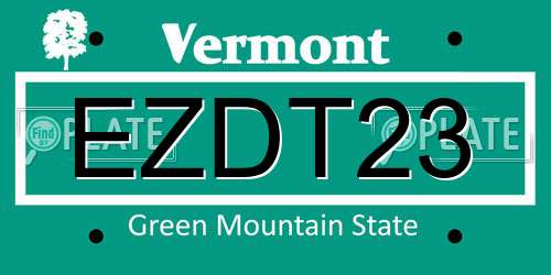 EZDT23 Vermont License Plate