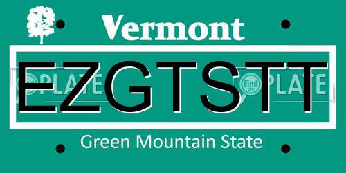 EZGTSTT Vermont License Plate