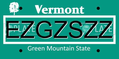 EZGZSZZ Vermont License Plate