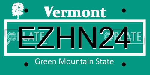 EZHN24 Vermont License Plate