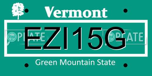 EZI15G Vermont License Plate