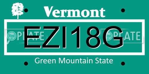 EZI18G Vermont License Plate