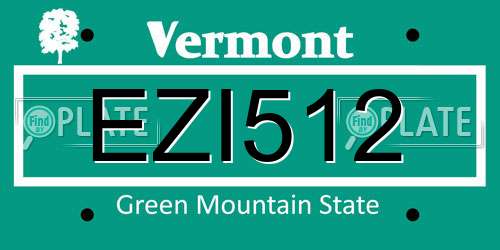 EZI512 Vermont License Plate