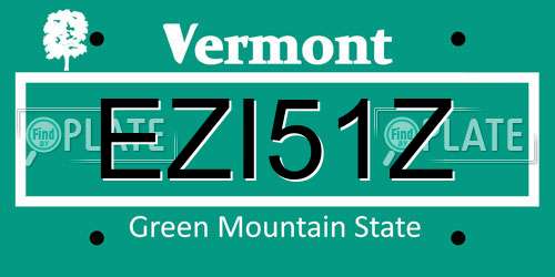 EZI51Z Vermont License Plate