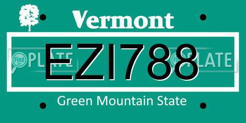 EZI788 Vermont License Plate