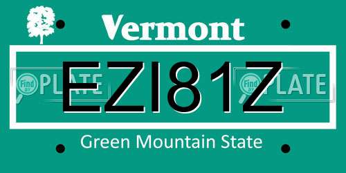 EZI81Z Vermont License Plate