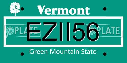 EZII56 Vermont License Plate
