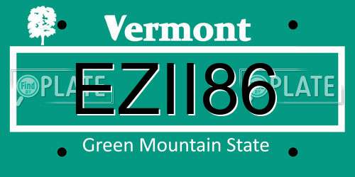 EZII86 Vermont License Plate