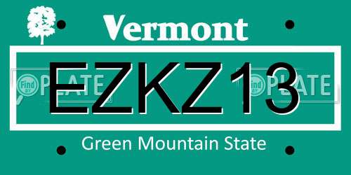 EZKZ13 Vermont License Plate