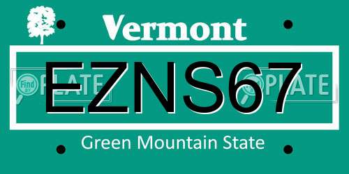 EZNS67 Vermont License Plate