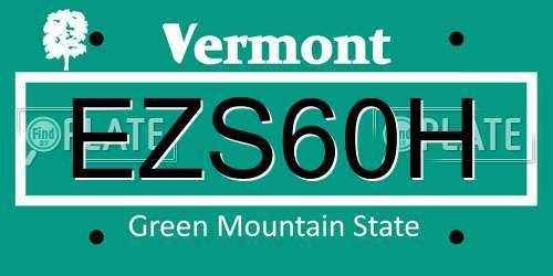 EZS60H Vermont License Plate