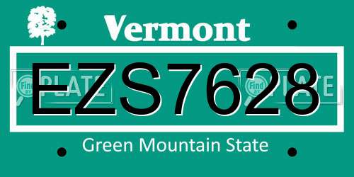 EZS7628 Vermont License Plate