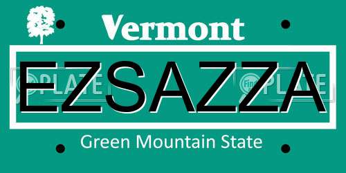 EZSAZZA Vermont License Plate