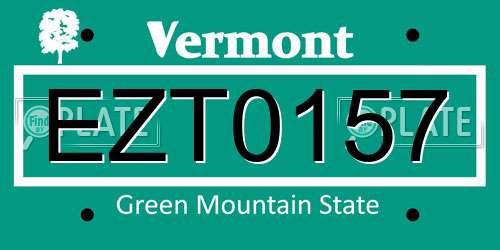 EZT0157 Vermont License Plate