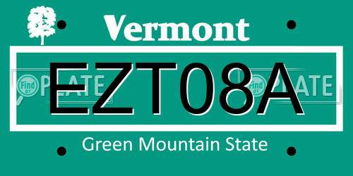 EZT08A Vermont License Plate