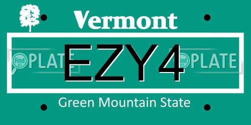 EZY4 Vermont License Plate