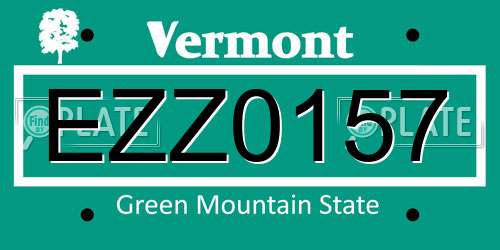 EZZ0157 Vermont License Plate