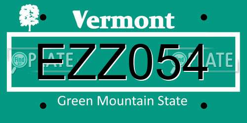 EZZ054 Vermont License Plate