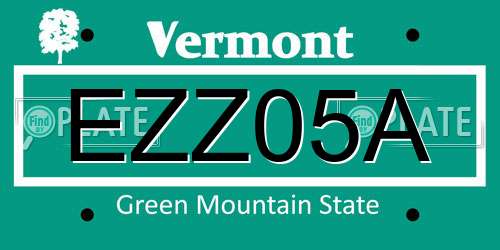 EZZ05A Vermont License Plate