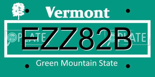 EZZ82B Vermont License Plate