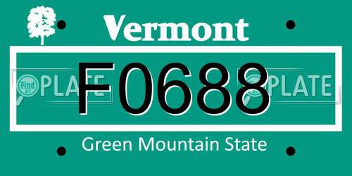 F0688 Vermont License Plate