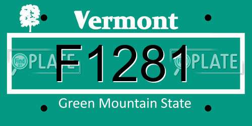 F1281 Vermont License Plate