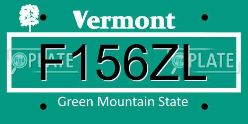 F156ZL Vermont License Plate