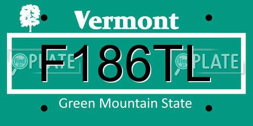 F186TL Vermont License Plate