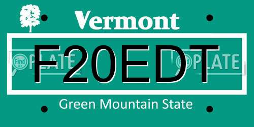 F20EDT Vermont License Plate