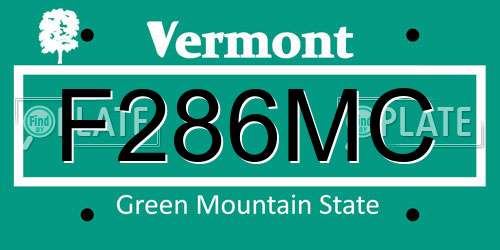 F286MC Vermont License Plate