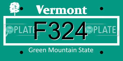 F324 Vermont License Plate