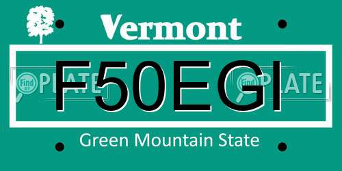 F50EGI Vermont License Plate