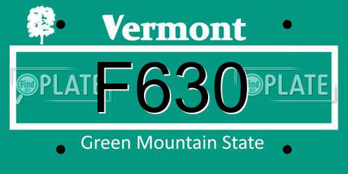 F630 Vermont License Plate