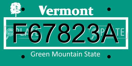 F67823A Vermont License Plate