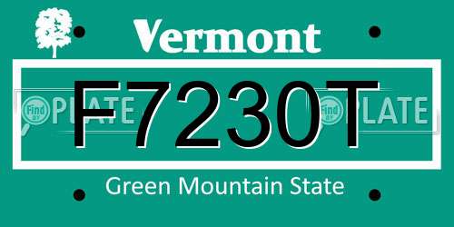 F7230T Vermont License Plate