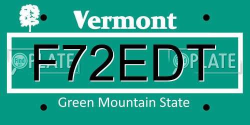 F72EDT Vermont License Plate