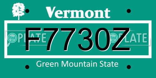 F7730Z Vermont License Plate