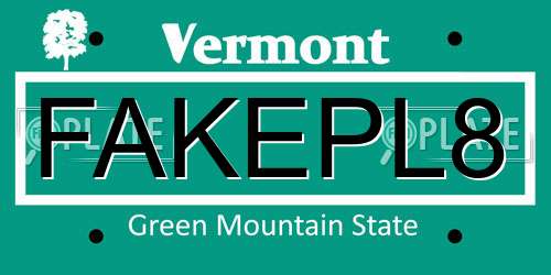 FAKEPL8 Vermont License Plate