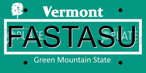 FASTASU Vermont License Plate
