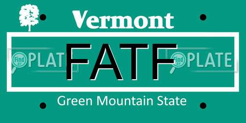 FATF Vermont License Plate