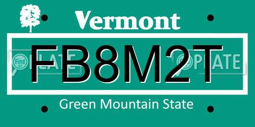 FB8M2T Vermont License Plate