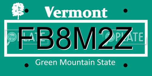 FB8M2Z Vermont License Plate