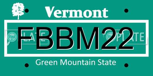 FBBM22 Vermont License Plate