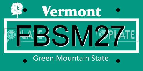 FBSM27 Vermont License Plate