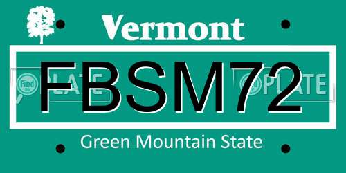FBSM72 Vermont License Plate