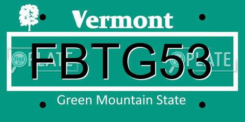 FBTG53 Vermont License Plate