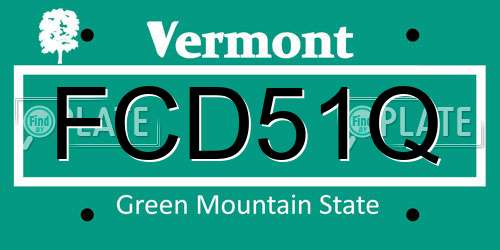 FCD51Q Vermont License Plate