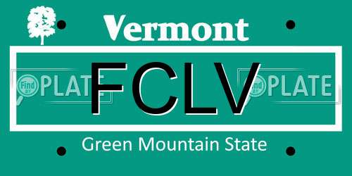 FCLV Vermont License Plate