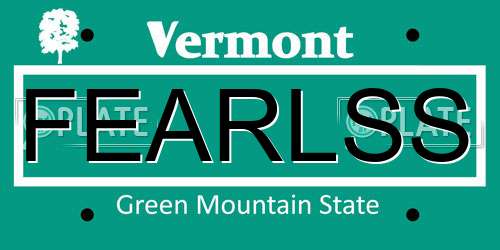 FEARLSS Vermont License Plate
