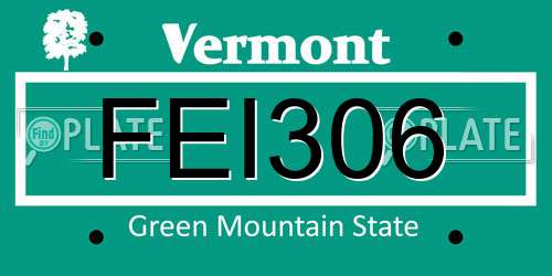 FEI306 Vermont License Plate